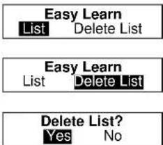 Easy Learn List Delete List Easy Learn List Delete List Delete List? Yes No