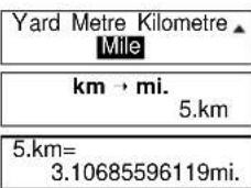 Yard Metre Kilometre Mile km · mi. 5.km 5.km= 3.10685596119mi.