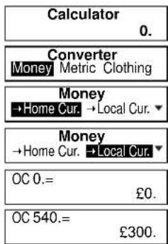 Calculator 0. Converter Money Metric Clothing Money →Home Cur. →Local Cur. Money →Home Cur. →Local Cur. OC 0.= £0. OC 540.= £300.