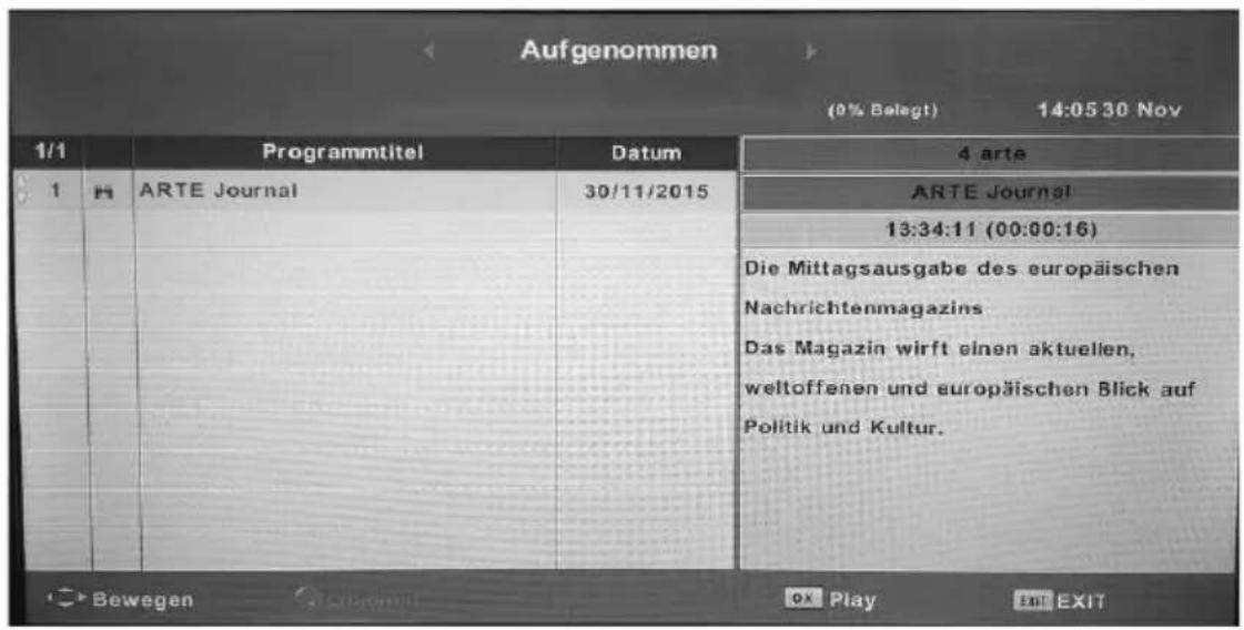 XORO HTC 1946 - Aufnahmeliste - 1