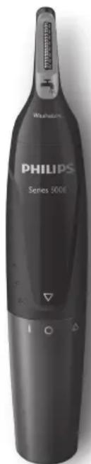 Schwarzer Philips Series 5000 Digitaler Bürstenkopf ohne sichtbaren Text oder Symbole auf dem Gerätekörper