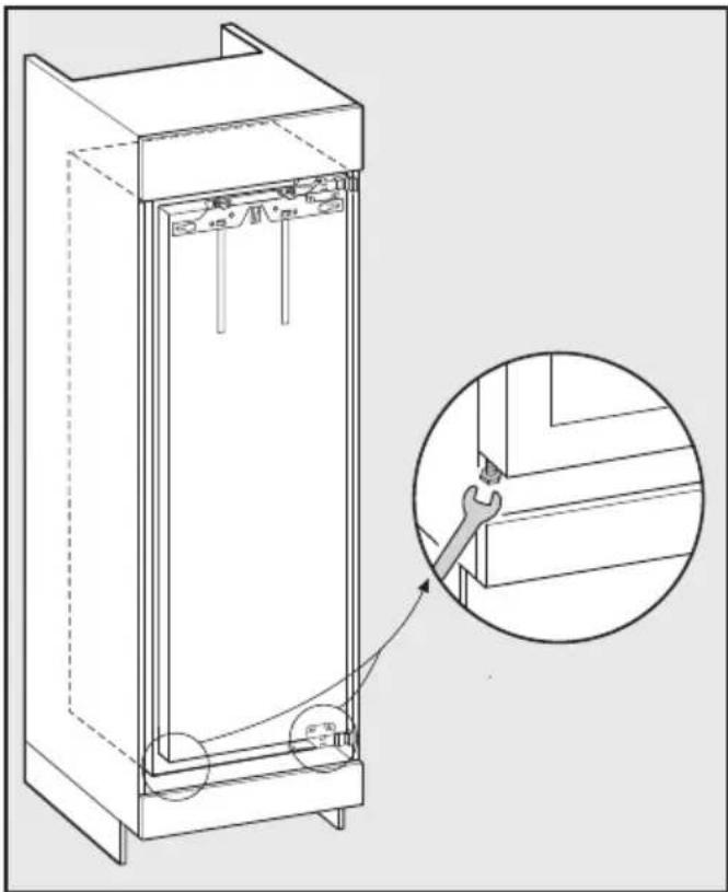MIELE K 32222 i LI - Wichtig bei Möbeln mit Türanschlagsteilen (wie Noppen, Dichtungslippen etc.): - 1