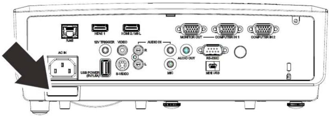 RAMS HDMI 1 HDMI 2 / MRL 12V TRIGGER VIDEO AUDIO IN MONITOR OUT —— COMPUTER IN 1 COMPUTER IN 2 AC IN USB POWER (HV/USA) 8-VIDEO L AUDIO OUT RS-232C MIO MINI USB