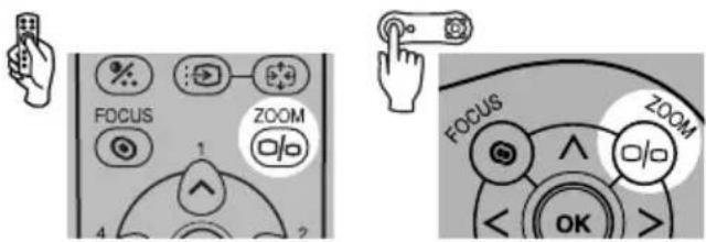 FOCUS ZOOM 1 2 4 FOCUS ZOOM < OK >