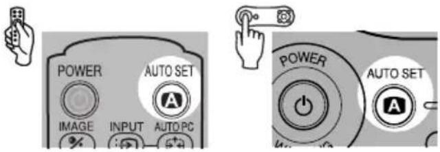 POWER AUTO SET IMAGE INPUT AUTO PC POWER AUTO SET A