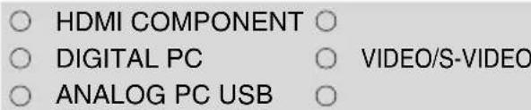 HDMI COMPONENT DIGITAL PC ANALOG PC USB VIDEO/S-VIDEO