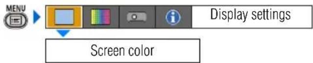 MENU Display settings Screen color
