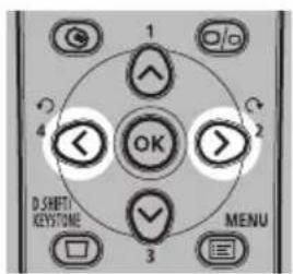 1 2 3 4 OK D SHIFT KEystone MENU