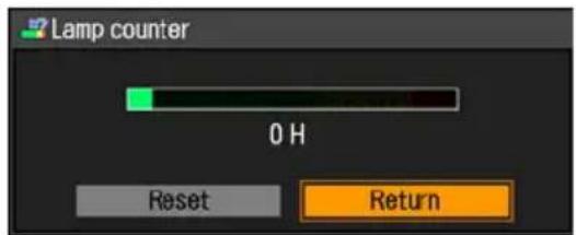 Lamp counter 0 H Reset Return