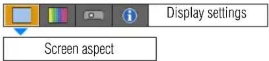 Display settings Screen aspect