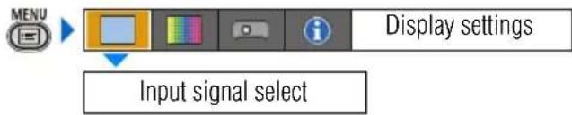 MENU Display settings Input signal select