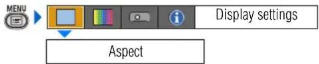 MENU Display settings Aspect