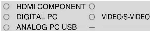 HDMI COMPONENT DIGITAL PC ANALOG PC USB VIDEO/S-VIDEO —