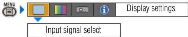 MENU Display settings Input signal select