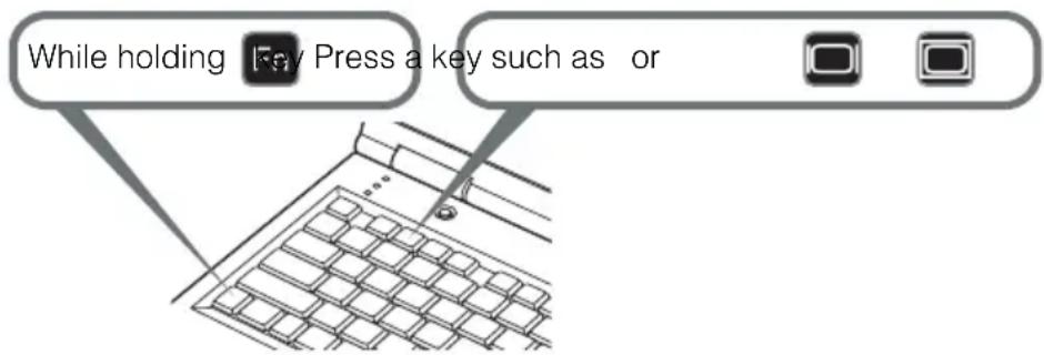 While holding Key Press a key such as or