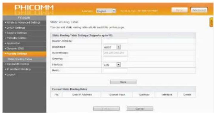 Phicomm FIR151B - Routing Settings - 1
