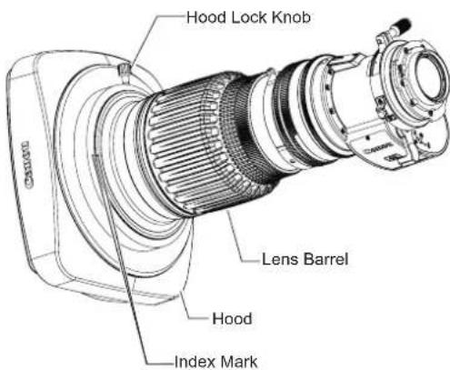 Hood Lock Knob Lens Barrel Hood Index Mark