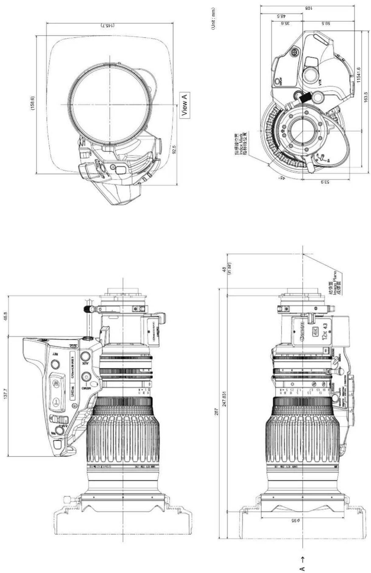 CANON CJ12ex4.3B Series - 外観図 EXTERNAL VIEW 外观图 - 1