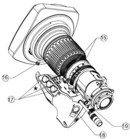 Technical diagram of a mechanical device with numbered components for identification