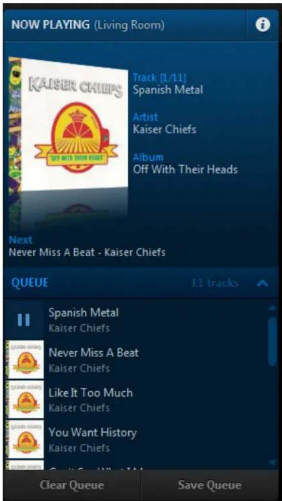 NOW PLAYING (Living Room) KAISER CHIEFS Track [1/11] Spanish Metal Artist Kaiser Chiefs Album Off With Their Heads Next Never Miss A Beat - Kaiser Chiefs QUEUE 11 tracks Spanish Metal Kaiser Chiefs Never Miss A Beat Kaiser Chiefs Like It Too Much Kaiser Chiefs You Want History Kaiser Chiefs Clear Queue Save Queue