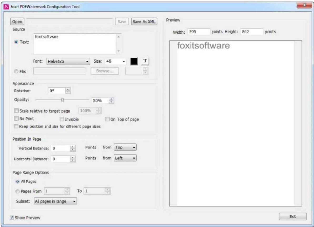 Foxit PDF Toolkit - Watermark Conguraon Tool - 1