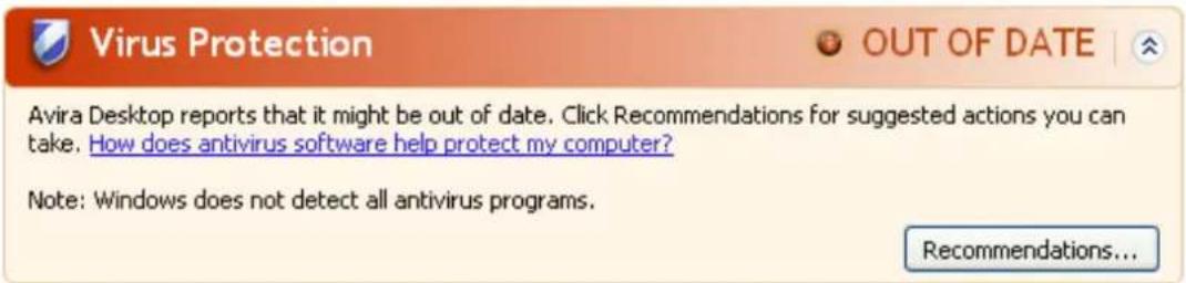 AVIRA Internet Security - Virus protection OUT OF DATE - 1