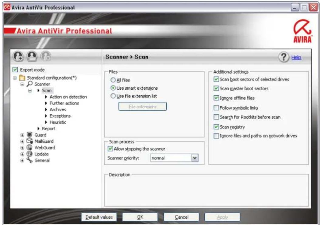 AVIRA AntiVir Professional - Configuration - 1