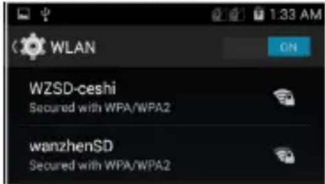 WLAN WZSD-ceshi Secured with WPA/WPA2 wanzhenSD Secured with WPA/WPA2