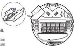 Technical diagram showing a mechanical assembly with an inset close-up of a component, labeled with part names and reference to 'alt.'