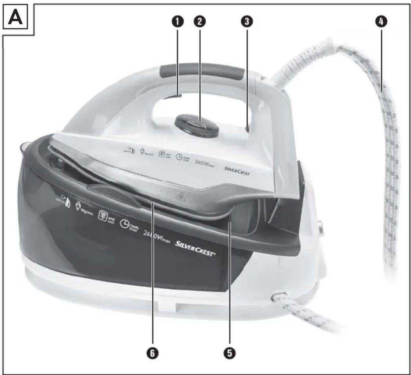 A ① ② ③ 2400Wmax SILVERCREST 6 7 8 SilverCREST® 100g/min Anti-PEAK Ready 2400VHmax SILVERCREST® 5