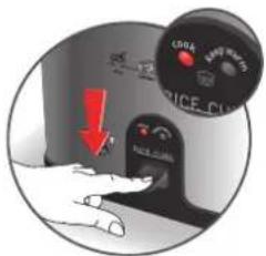Diagram showing a hand pressing a black price button with a red downward arrow, indicating price adjustment or discount.