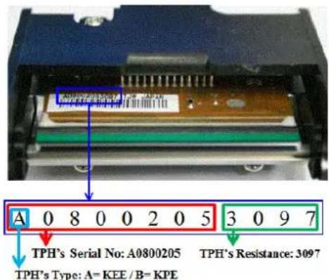 iDP SMART30-D - Check the serial number and the resistance of new Thermal Print Head as the Picture. - 1