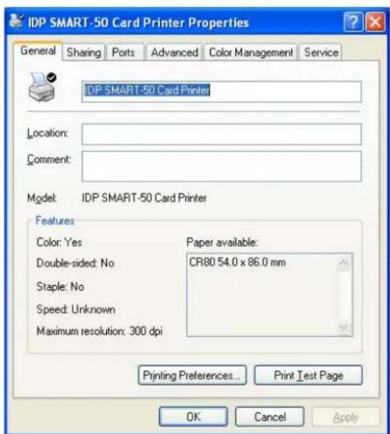 iDP SMART30-D - Changing printer properties - 1