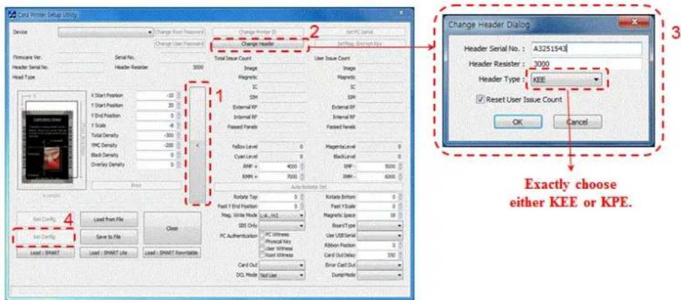 iDP SMART30-D - Set up the new TPH's configuration using CardPrinterSetup program. - 1