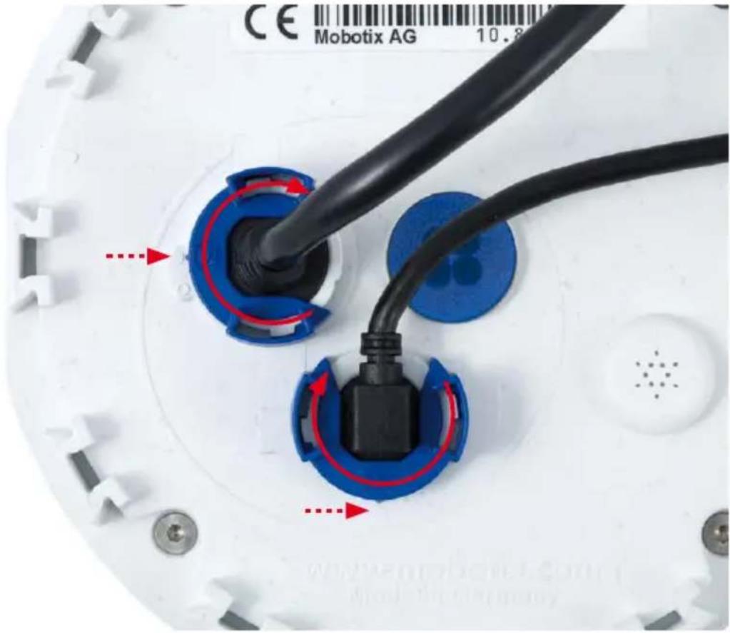 Mobotix Q25 - Attaching the Cable Retainer - 1