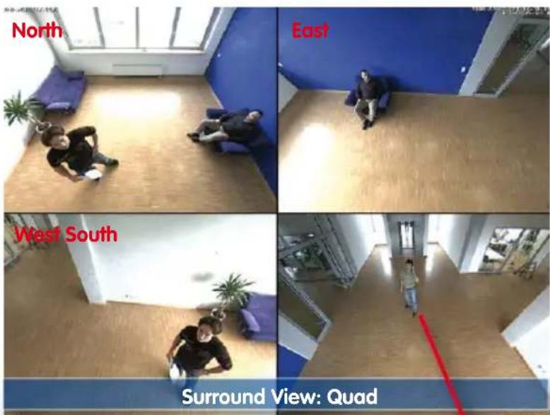 Mobotix Q25 - Surround View (Quad View), Based on the Correct Full Image - 1