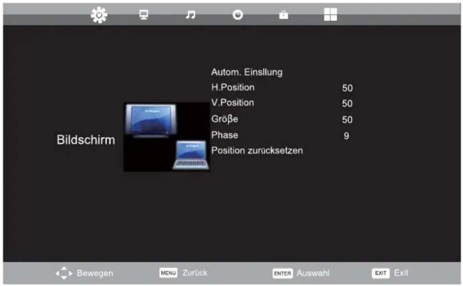 Tristan Auron LED50FullHD - BILDSCHIRM-MENÜ (IM PC-MODUS) - 1