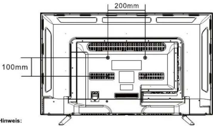 Tristan Auron LED40FullHD - Technische Daten für die Wandmontage - 1