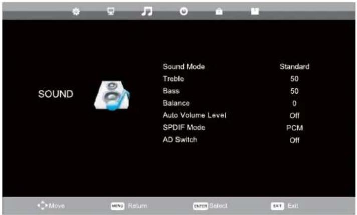 Tristan Auron LED40FullHD - SOUND-MENÜ - 1