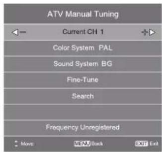Tristan Auron LED40FullHD - Manuelle ATV-Sendersuche - 1