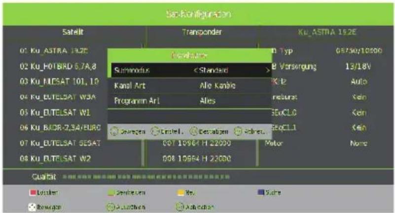Tristan Auron LED65UltraHD - Menü „Satellitensuche“ - 1
