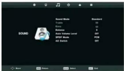 Tristan Auron LED55UltraHD - SOUND-Menü - 1