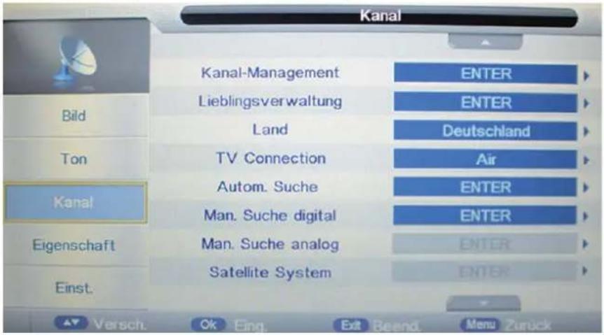 Tristan Auron LED24FullHD - Kanalmenü (Im ATV/DTV-Modus) - 1
