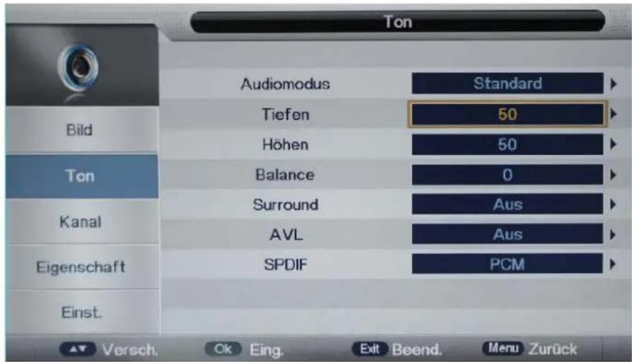 Tristan Auron LED24FullHD - Ton-Menü - 1
