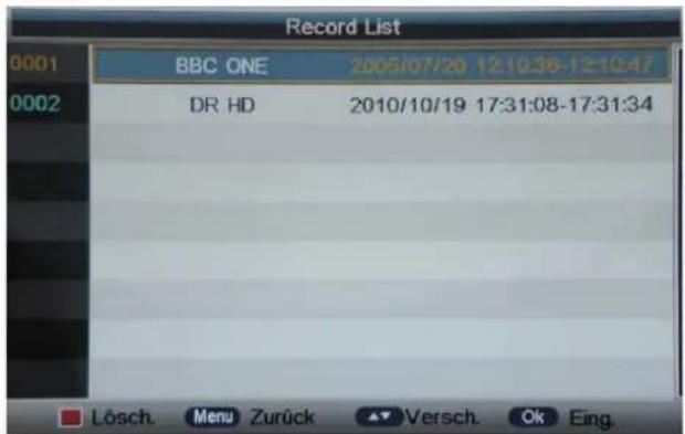 Tristan Auron LED24FullHD - 5.) Aufnahme-Liste - 1