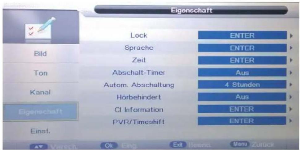 Tristan Auron LED24FullHD - Eigenschaft menü - 1