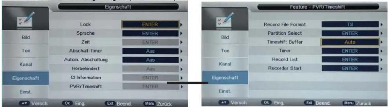 Tristan Auron LED24FullHD - PVR-Einstellungen (Festplattenrekorder) - 1
