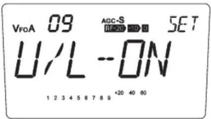 ALINCO DX-SR8E - Menü 09. Automatische USB/LSB-Wahl - 1