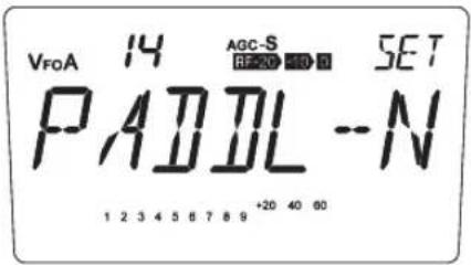ALINCO DX-SR8E - Menü 14. Revers-Betrieb des elektronischen Keyers - 2